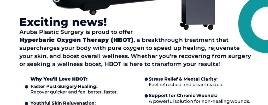 Patient undergoing Hyperbaric Oxygen Therapy in Aruba at Aruba Plastic Surgery